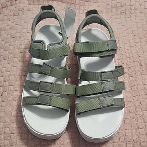 Nike' Olive Green Adjustable Strap Sandals